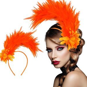 Feathers Fascinator Headband 1920s Queen Headpiece Fascinators Hats For 9361